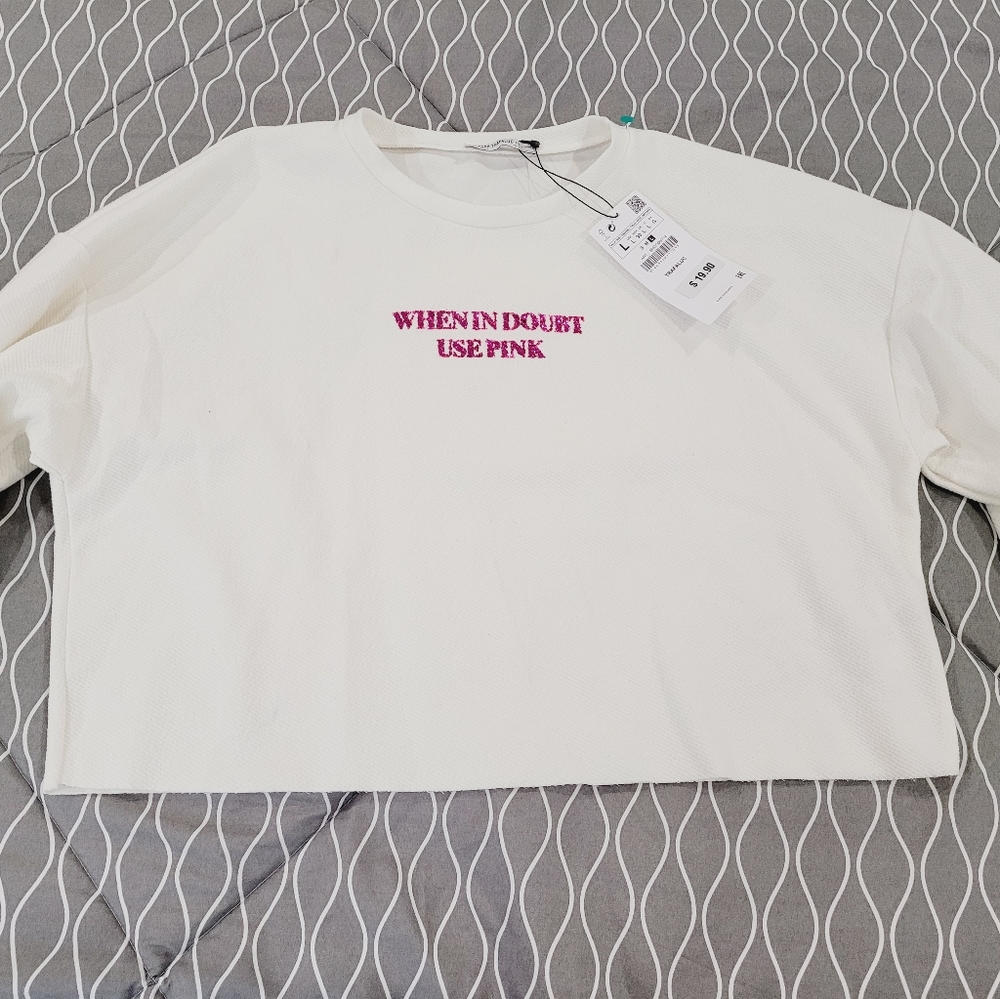 Womans crop blouse long sleeves size L